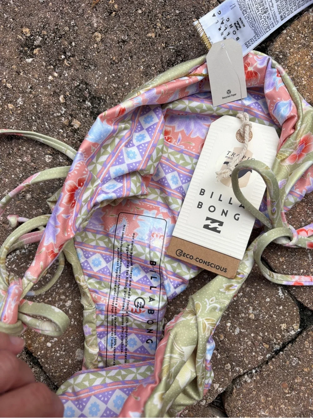 NWT Reversible Billabong Feelin Peaceful Tie Tropic Bikini Set